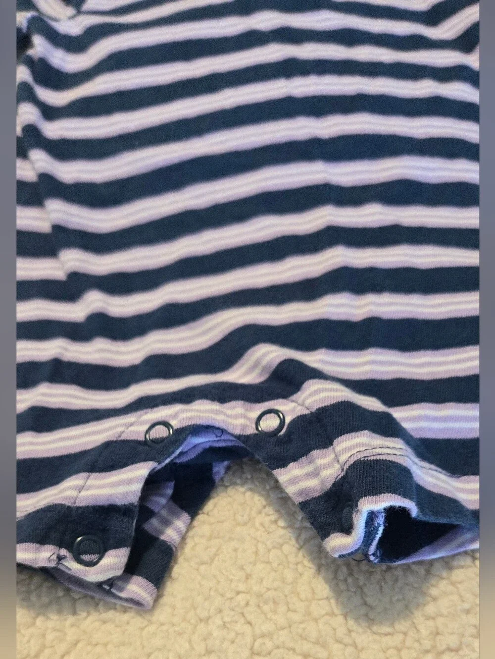 Carter's Navy & White Striped Baby Romper